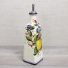 Bottiglia Olio in ceramica decorata a mano "Limone Nuovo"