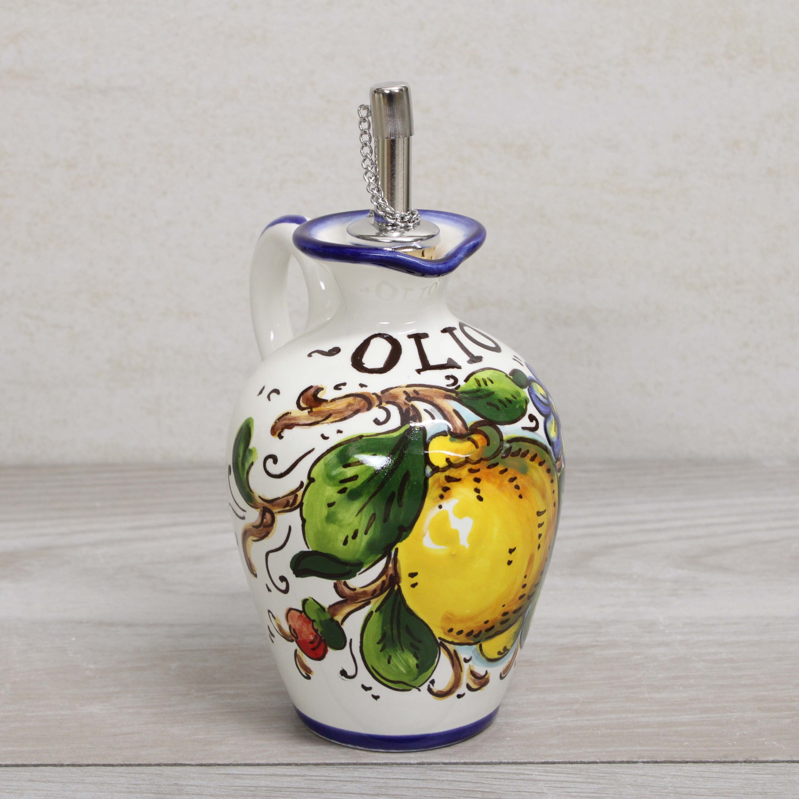 Oliera Ampollina in ceramica decorata a mano “Limone Nuovo” – Ceramiche  Borgioli