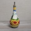 Italian Ceramic Classic olive oil bottle handmade “Tuscan Landscape with Poppies"