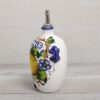 Oliera Toscana in ceramica decorata a mano con tappo dosatore in acciaio e sughero "Limone Nuovo"