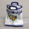 Italian Ceramic Utensil Holder Bag Handmade and painted in Tuscany "Little Fruit"
