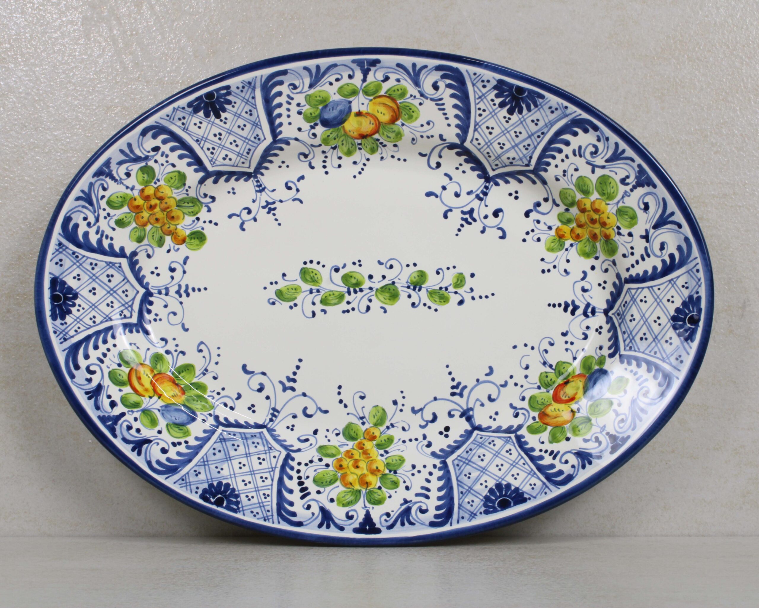 Vassoio Ovale in ceramica decorato a mano "Fruttina"