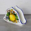 Portatovaglioli in ceramica decorata a mano "Limone Nuovo"